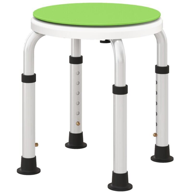 Tabouret de douche siège de douche antidérapant tabouret de bain hauteur réglable pivotant à 360° en aluminium