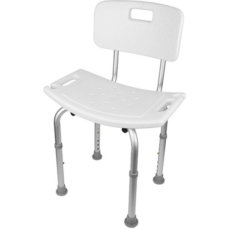 Tabouret de Douche,Hauteur réglable 40-57cm,Siège de Douche antidérapant avec Dossier