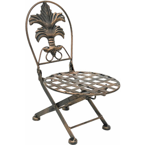 Tabouret de fleur Chaise pliante en métal Porte-fleurs Porte-plantes 32 cm Chaise de poupée