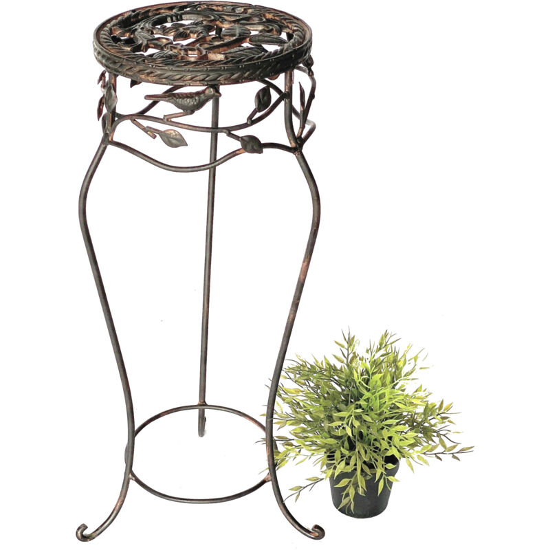 Tabouret de fleur Métal Noir Rond 65 cm Support de fleur 18215 Colonne de fleur Antique Support de plante Tabouret de plante Vintage