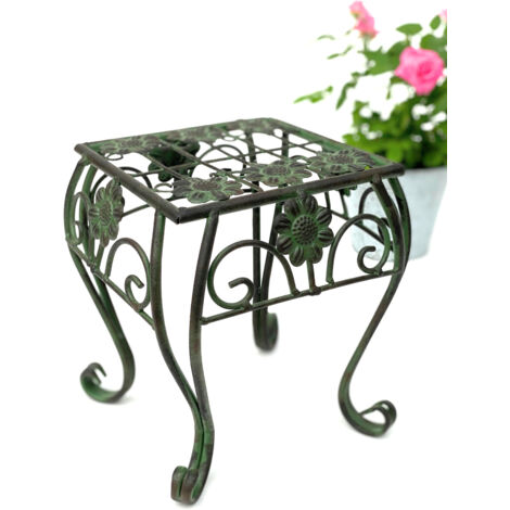 Tabouret de fleur Métal Vert Angulaire 25 cm Support de fleur 96007 S Colonne de fleur Moderne Support de plante Tabouret de plante Vintage