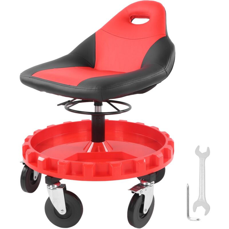 Treetalk - Tabouret de Garage Roulant, Tabouret de Mécanicien Réglable en Hauteur de 21 à 26 Pouces, Tabouret de Travail D'atelier Roulant de Garage,