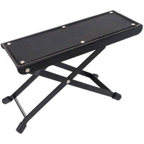 Tabouret de Guitare Réglable en Hauteur 4 Positions Antidérapant Pliable avec Pédale en Caoutchouc et Structure Métal Solide