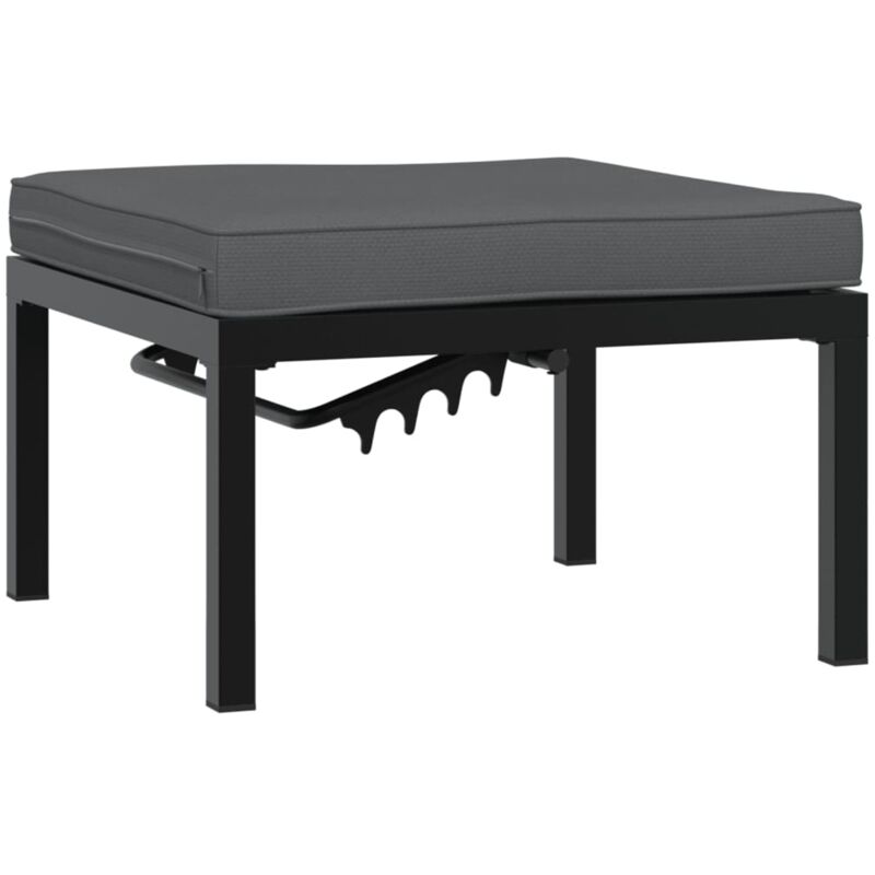 Tabouret de jardin avec coussin noir aluminium Vidaxl