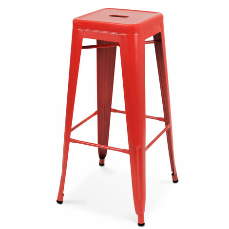 Tabouret en métal mat Indus - Rouge - 104729