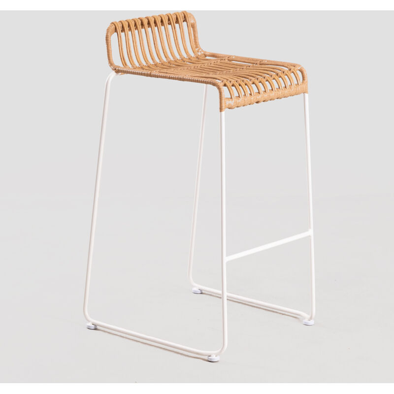 Tabouret de jardin haut en rotin synthétique (77,5 cm) Aroa Sklum 75 cm Blanc