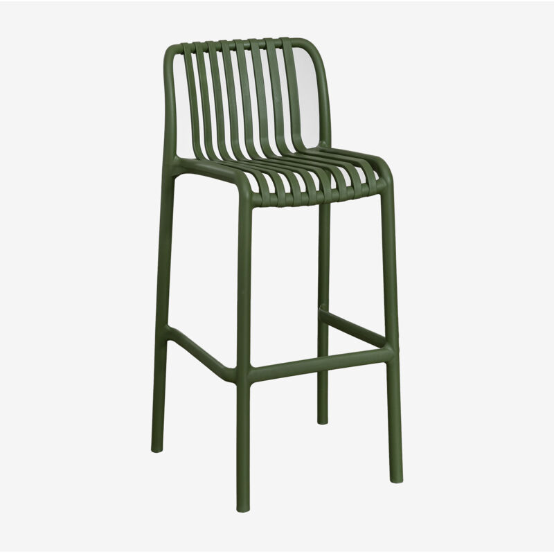 Sklum - Tabouret de jardin empilable en polypropylène Wendell Vert Pesto ↑75 cm