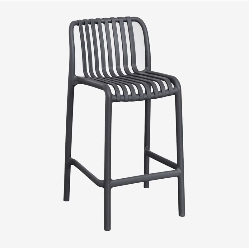 Sklum - Tabouret de jardin empilable en polypropylène Wendell Gris Graphite ↑65 cm