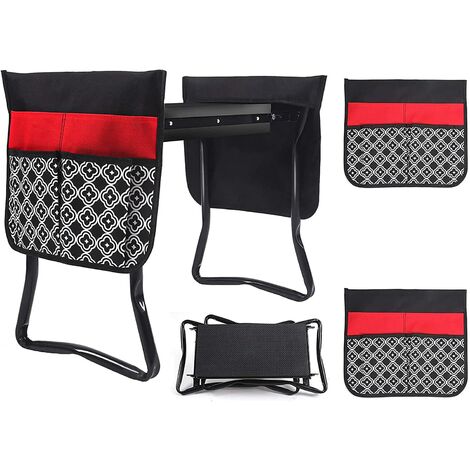 Tabouret De Jardin Tabouret De Genou Portable Banc Tabouret De Jardin Pliant Sac De Travail Tabouret De Genou (Noir)