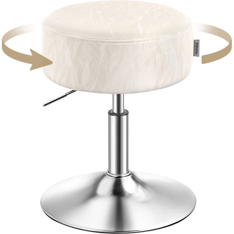 Vasagle - Tabouret de Maquillage, Réglable en Hauteur, Pivotant à 360 Degrés, en pu, Coussin Épais, Tabouret de Coiffeuse, pour Chambre, Cuisine,