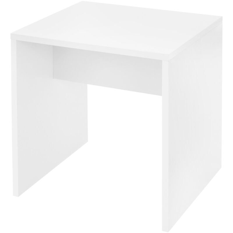 Ml-design - ecd Germany Tabouret de Coiffeuse, Blanc, 40x36x41cm, Design Élégant, Grand Confort Siege d'Assise, Banquette en Bois, Coussin Rembourré,