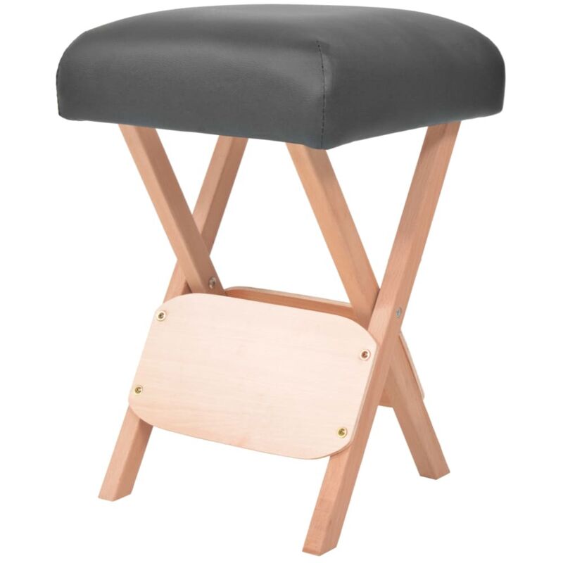 Tabouret de massage pliant avec siège 12 cm d'épaisseur Noir