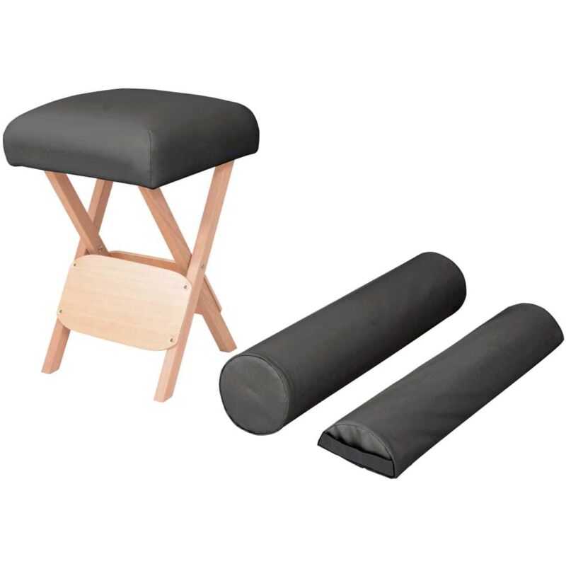 Tabouret de massage pliant siège, Tabouret ergonomique, Tabouret de travail 12 cm d'épaisseur 2 traversins Vidaxl