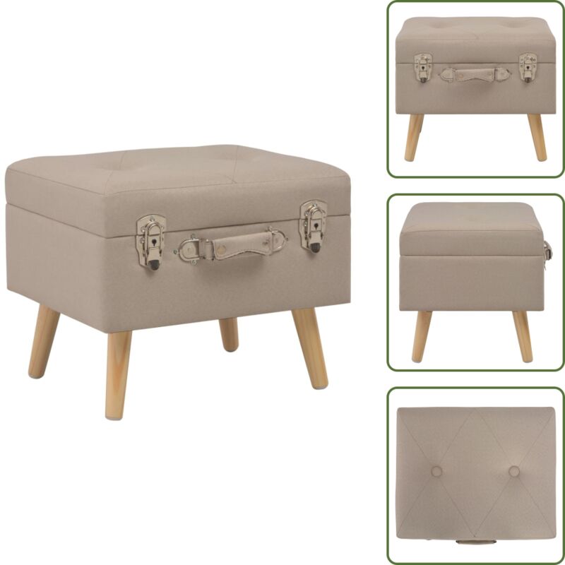 Vidaxl - Tabouret de rangement 40 cm Beige Tissu - Tabouret Coffre - Tabouret Rangements - Tabouret Design - Tabouret Beige - Meuble Rangement