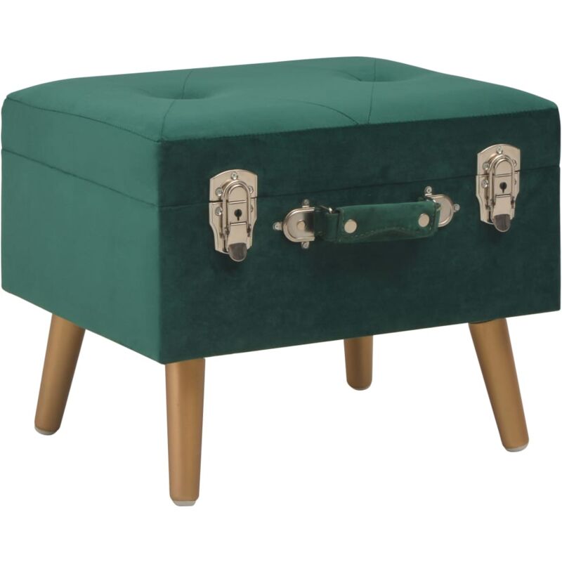 Tabouret de rangement 40 cm Vert Velours vidaXL