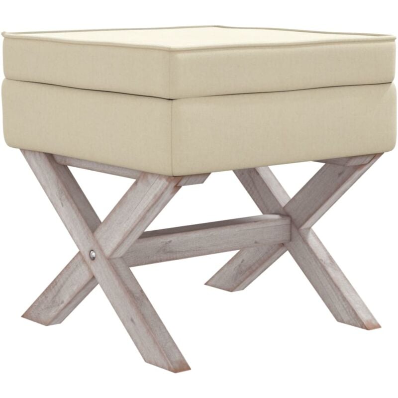Tabouret de rangement 45 x 45 x 49 cm lin beige