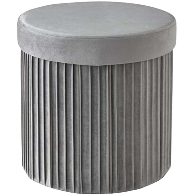Tabouret de rangement en velours avec assise rembourrée et compartiment
