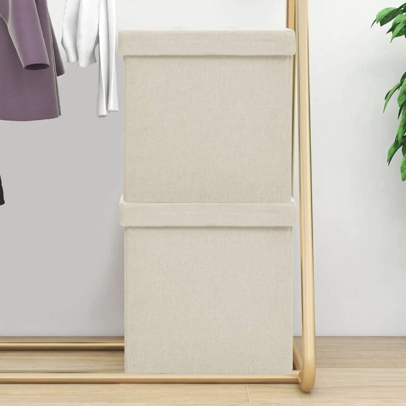 Définissez 2 tabourets pliants polyvalents et doux dans des couleurs similaires comme Lino Couleur : Blanc