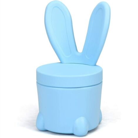 Tabouret de Rangement pour Enfant en Forme de Lapin, Pouf Coffres de Rangement avec Couvercle Amovible en Plastique, Convient à Chambre des Enfants, La Maternelle, Mignon (Bleu)