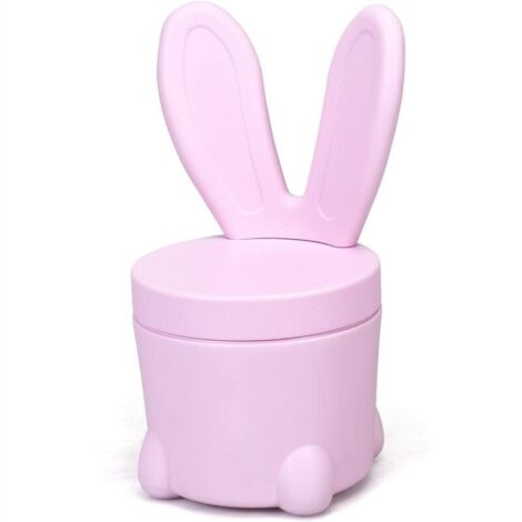 Tabouret de Rangement pour Enfant en Forme de Lapin, Pouf Coffres de Rangement avec Couvercle Amovible en Plastique, Convient à Chambre des Enfants, La Maternelle, Mignon (Rose)