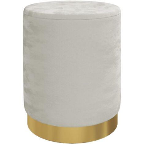 Tabouret de rangement rond Gris clair Velours 31 x 37 cm CFW155163