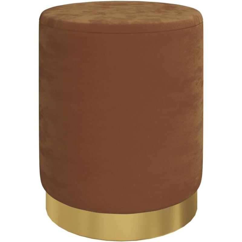 Tabouret de rangement rond Marron Velours Vidaxl