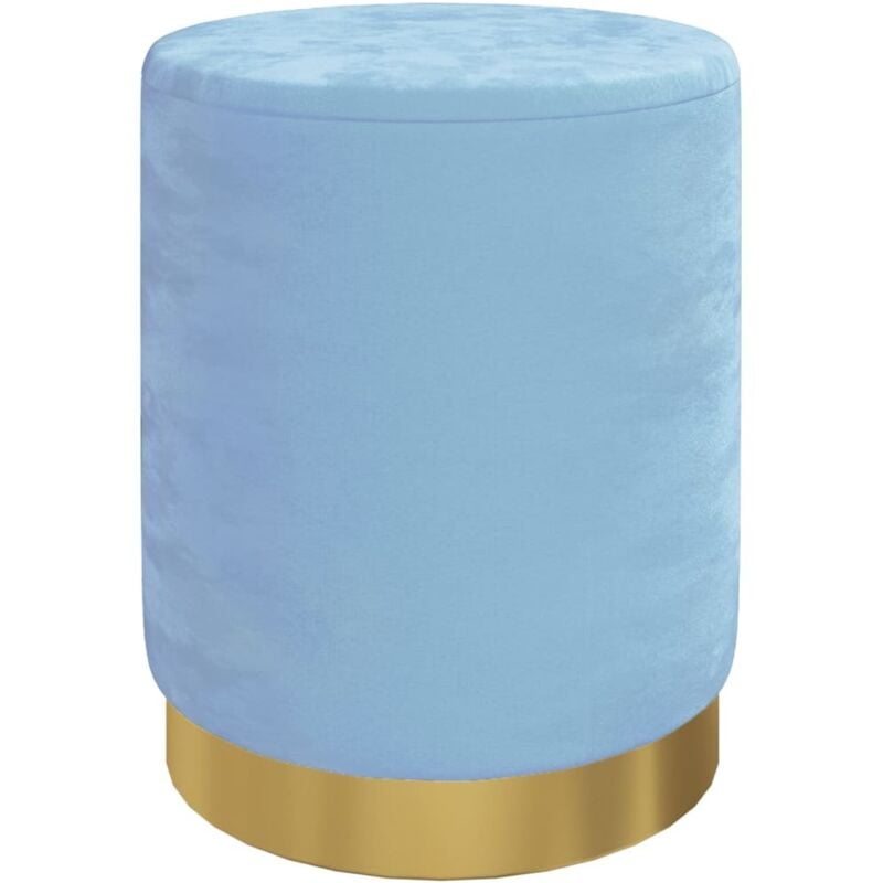 Tabouret de rangement rond Bleu clair Velours Vidaxl