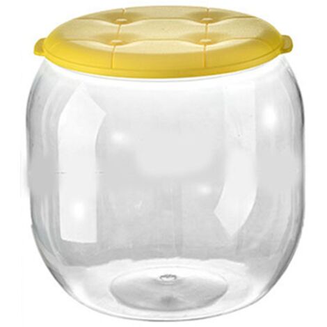 Tabouret de Rangement Transparent Multifonction - Forme Ronde Innovante pour Salon, Entrée - Jaune