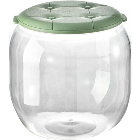 Tabouret de Rangement Transparent Multifonction - Forme Ronde Innovante pour Salon, Entrée - Stockage Pratique Vert