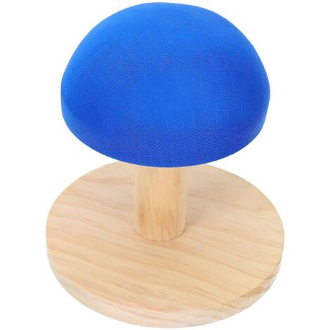 Tabouret de Repassage Rond en Bois Massif, Table d'Appoint pour Manches et Cols, Accessoire Ménager Pratique