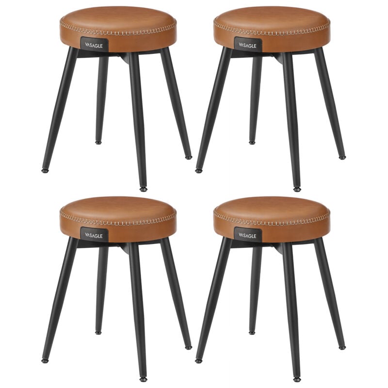 Vasagle - Tabouret de Salle à Manger, Lot de 4, Chaise de Cuisine, Siège Rembourré, pu avec Coutures, Style Moderne Mi-siècle, Hauteur 48,2 cm,