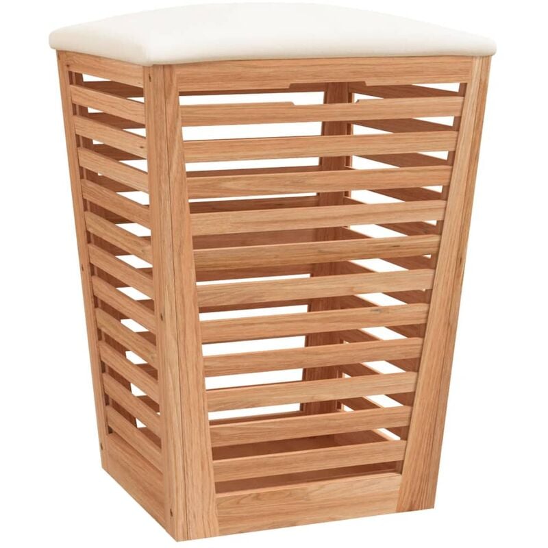 Tabouret de salle de bain 40,5 x 40,5 x 56 cm bois massif de noyer