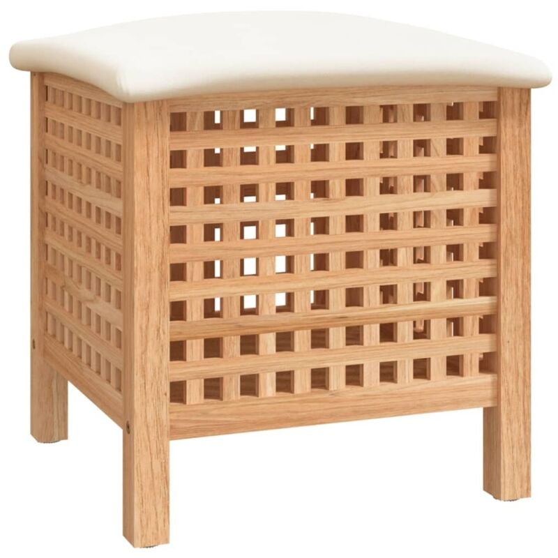 Tabouret de salle de bain 48x47,5x52 cm Bois massif de noyer Vidaxl