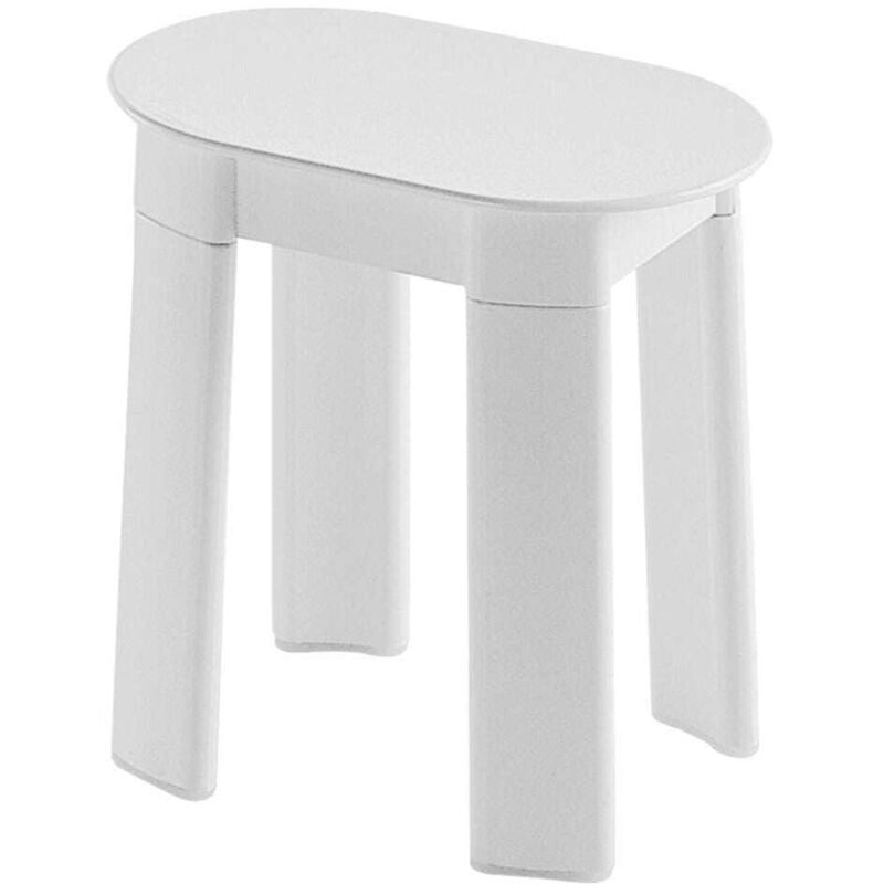 Kiamami Valentina - Tabouret De Salle De Bain Avec 4 Pieds En Plastique Blanc