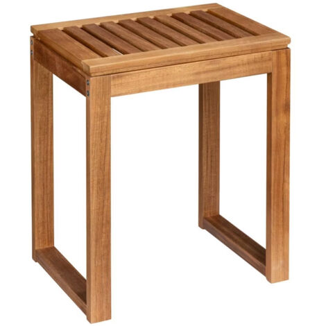 Tabouret de salle de bain en bois d'acacia FONDI, hauteur 46 cm
