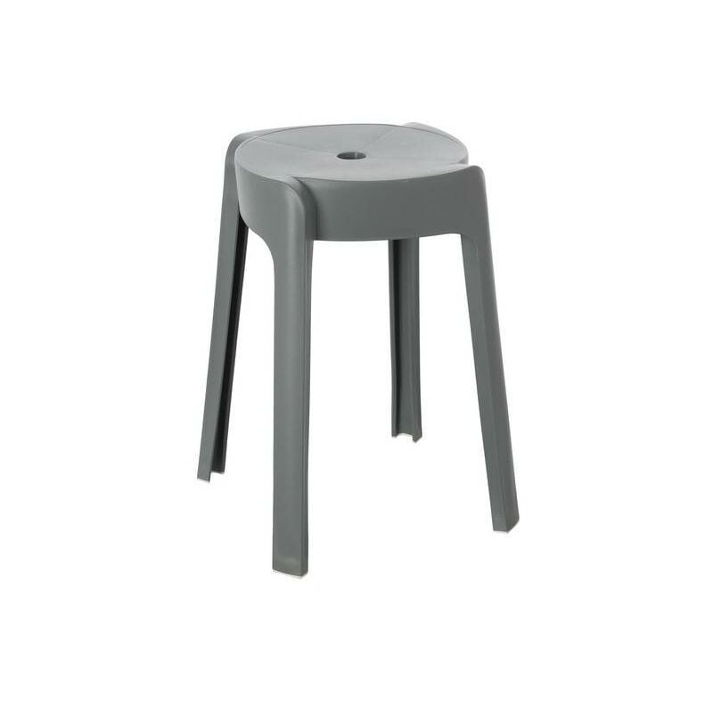 Tabouret de salle de bain en plastique gris - Idroclic