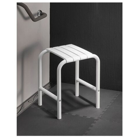 Tabouret de securite alu epoxy blanc