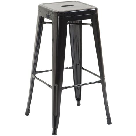 Tabouret de style industriel dans un effet vieilli en métal robuste diverses couleurs colore : NOIR
