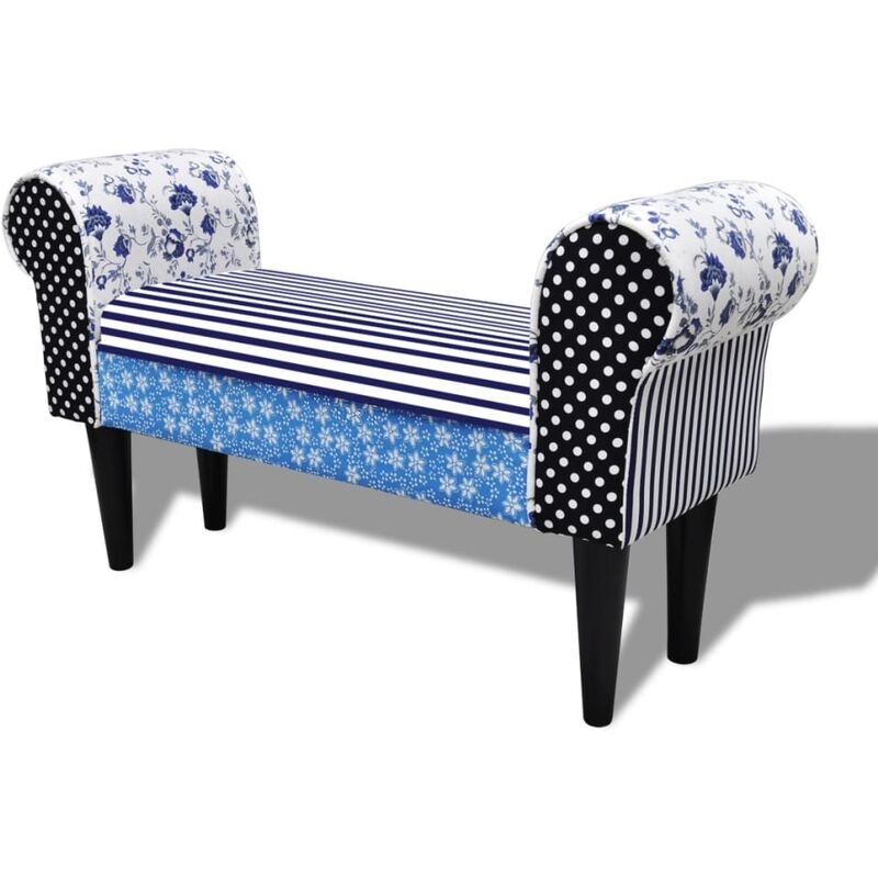 Vidaxl - Banc Design avec patchwork Bleu et blanc