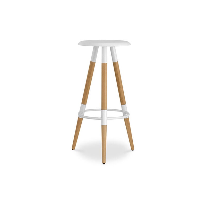 Privatefloor - Tabouret de bar en bois - Design scandinave - Matu Blanc