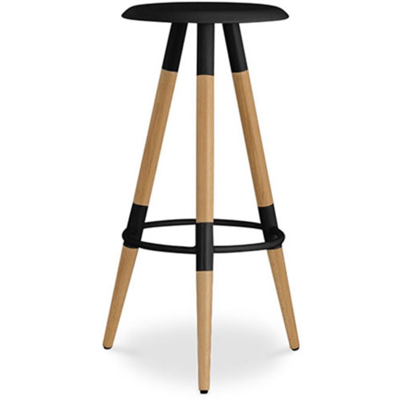 Privatefloor - Tabouret de bar en bois - Design scandinave - Matu Noir
