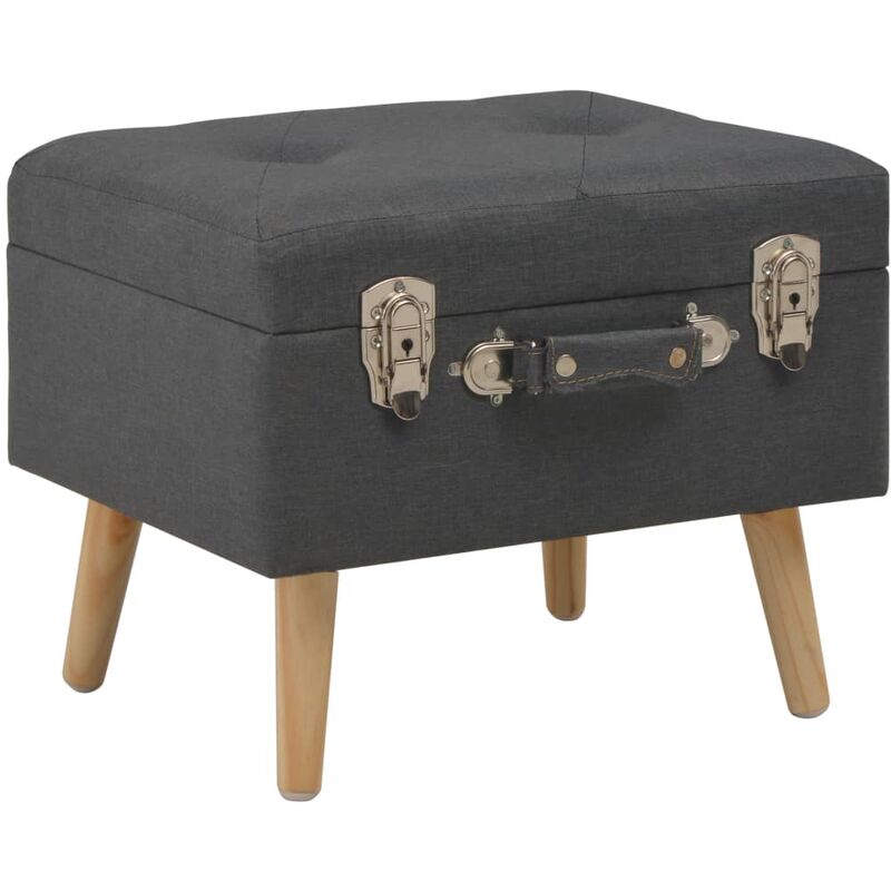 Tabouret de tabouret en conception de tissu avec valise avec pieds en bois différentes couleurs Couleur : Gris