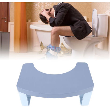 Tabouret de toilette squatting potty à pied PP portable et pliable - 17.5 cm - Bleu