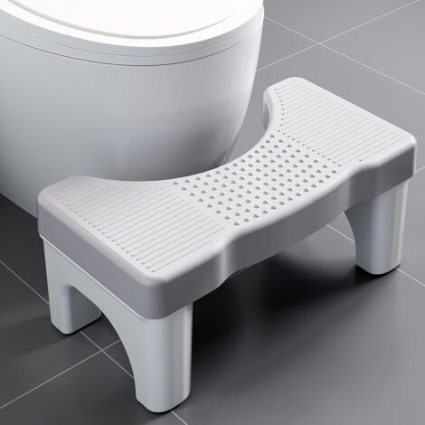 ATAG Tabouret de Toilette,Marche Pied Toilette Adulte WC physiologique,Repose Pied Toilette Pliable antidérapant pour Salle Bain Anti Constipation pour Adultes et Enfants-Gris