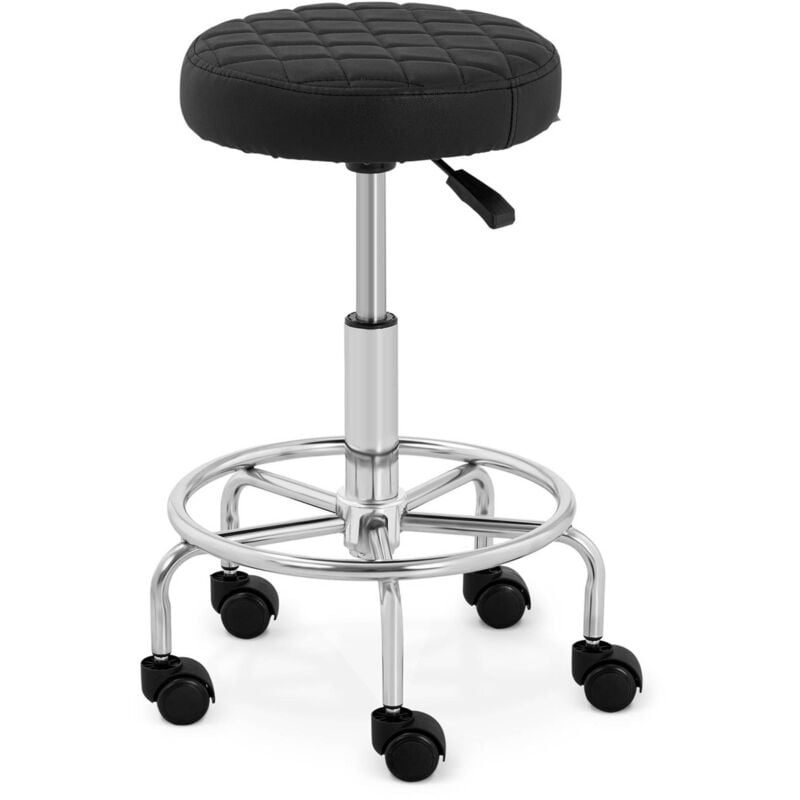 Physa - Tabouret De Travail Bureau Tabouret À Roulettes Pivotant Réglable 160kg Noir
