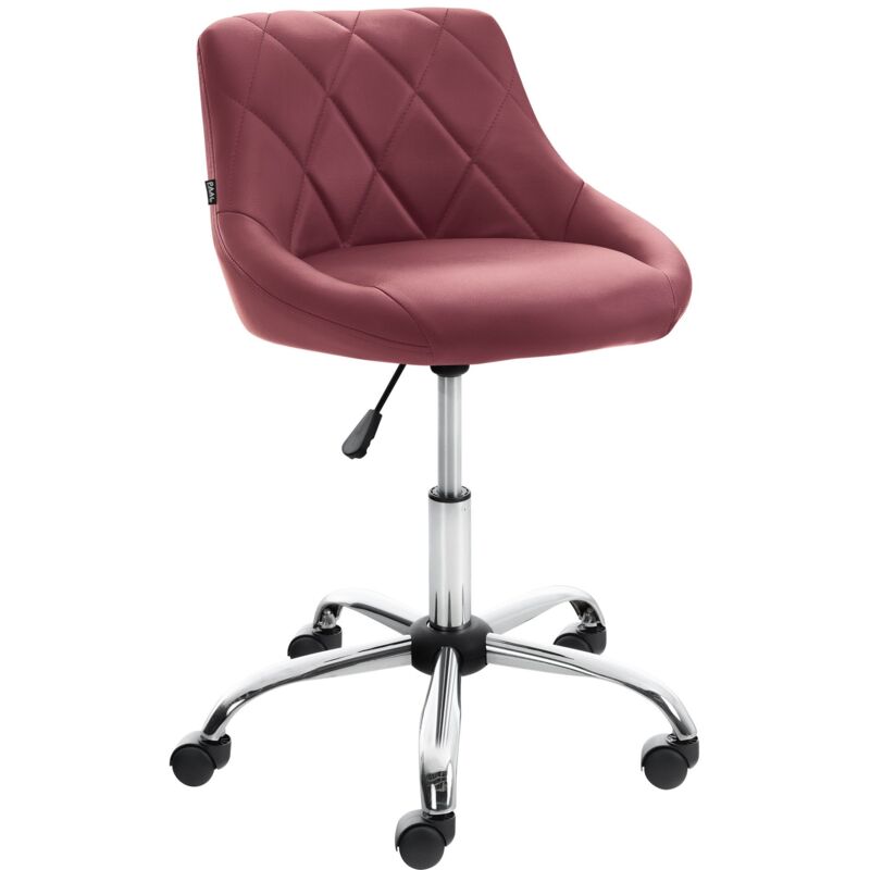 Tabouret de travail confortable pour cabinet médical salon de beauté en PVC bordeaux pivotant et réglable 100003224