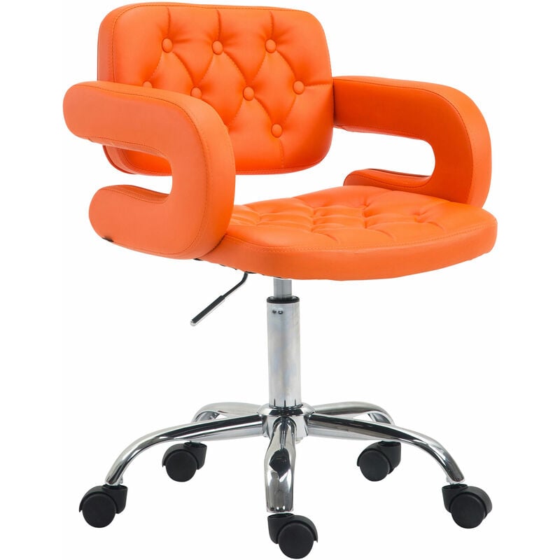 Chaise de bureau moderne et confortable avec des roues en forme de différentes couleurs colore : Orange