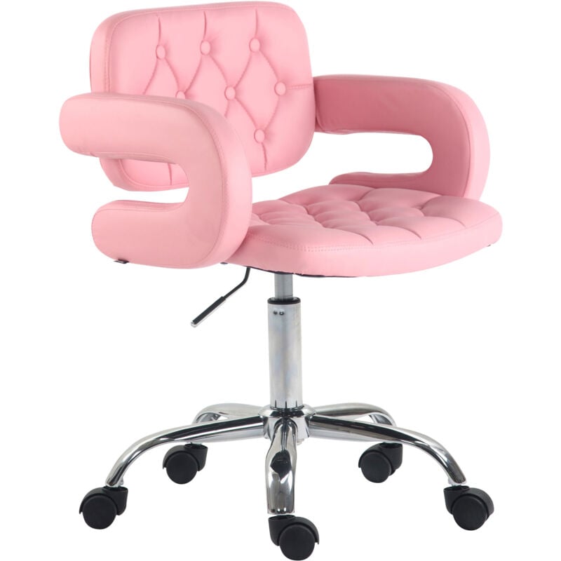Chaise de bureau moderne et confortable avec des roues en forme de différentes couleurs colore : rose