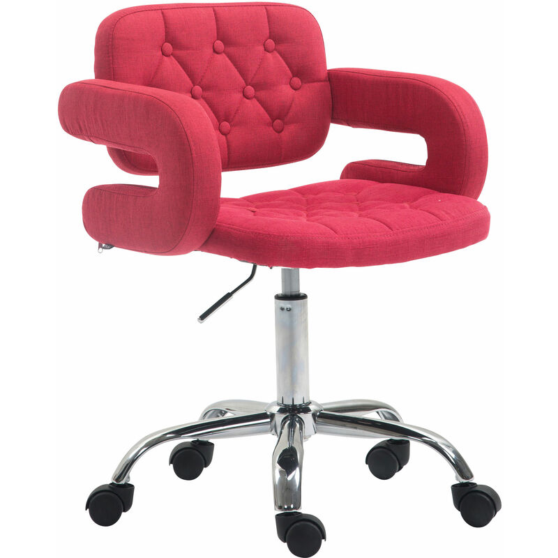 Tabouret de travail en conception de tissu Chesterfield Tool Bureau avec différentes roues de couleurs Couleur : Rouge