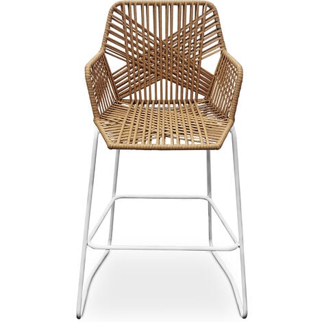Tabouret Design Boho Bali en Rotin - 75cm - Tale Bois naturel